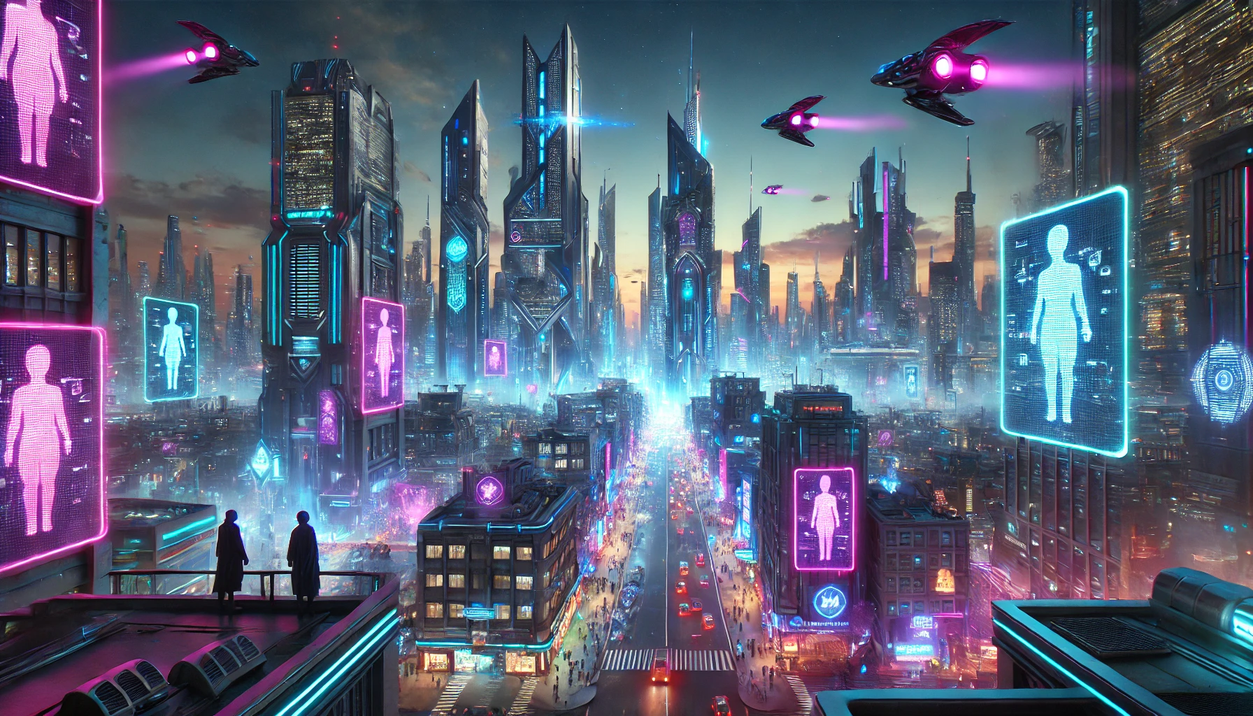 Neon futuristic world